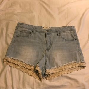 Altard state denim lace shorts